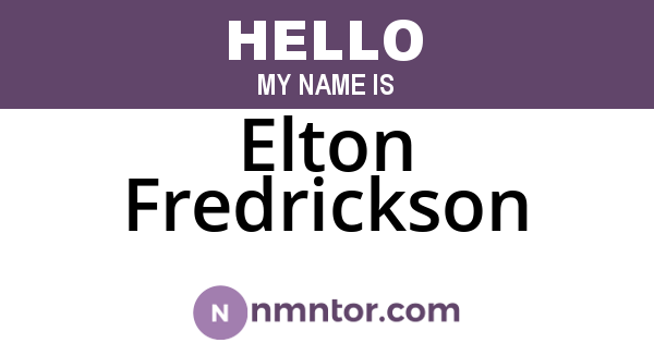 Elton Fredrickson