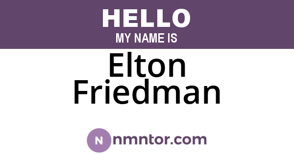 Elton Friedman