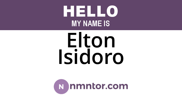 Elton Isidoro