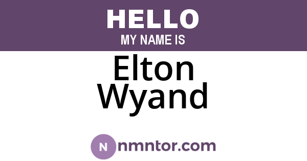 Elton Wyand