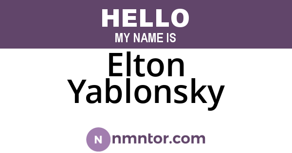 Elton Yablonsky