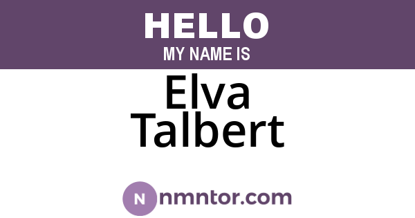 Elva Talbert