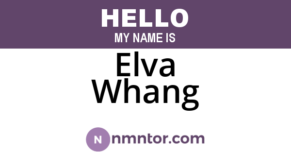 Elva Whang