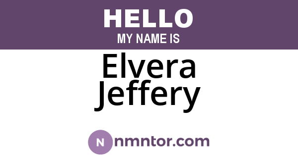 Elvera Jeffery