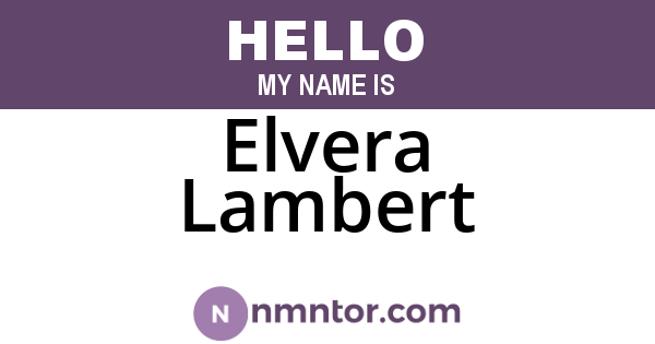 Elvera Lambert