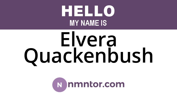 Elvera Quackenbush