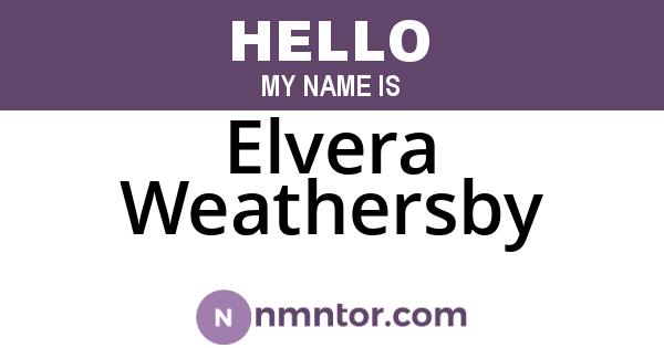 Elvera Weathersby