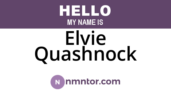 Elvie Quashnock