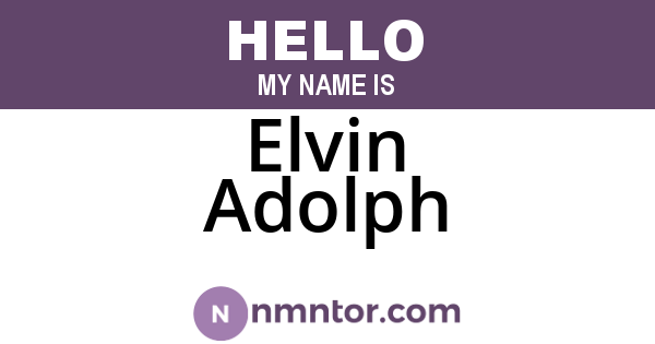 Elvin Adolph