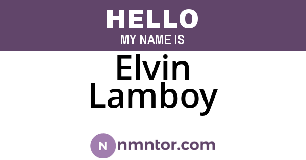 Elvin Lamboy