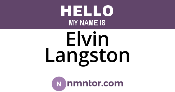Elvin Langston