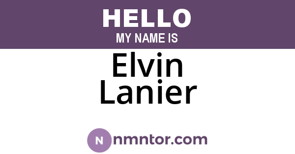 Elvin Lanier