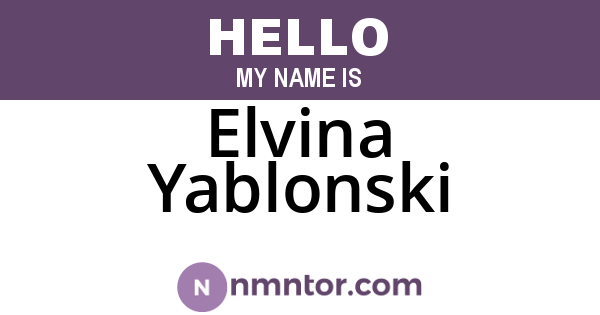 Elvina Yablonski