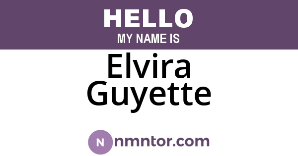 Elvira Guyette