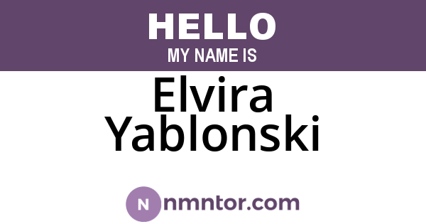 Elvira Yablonski