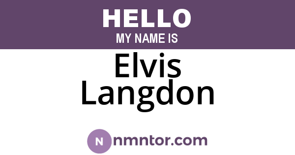 Elvis Langdon