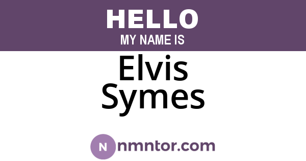 Elvis Symes