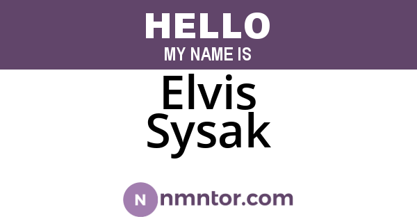 Elvis Sysak