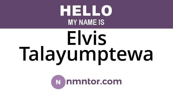 Elvis Talayumptewa