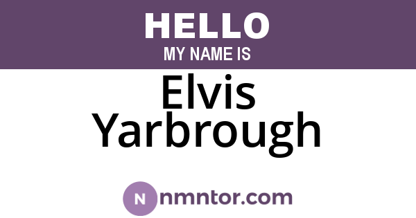 Elvis Yarbrough