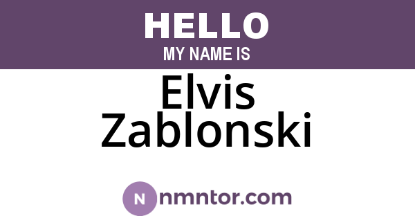 Elvis Zablonski