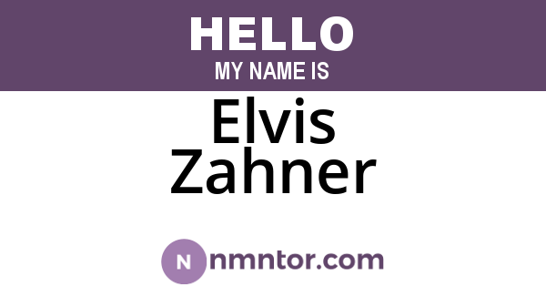 Elvis Zahner