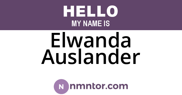 Elwanda Auslander