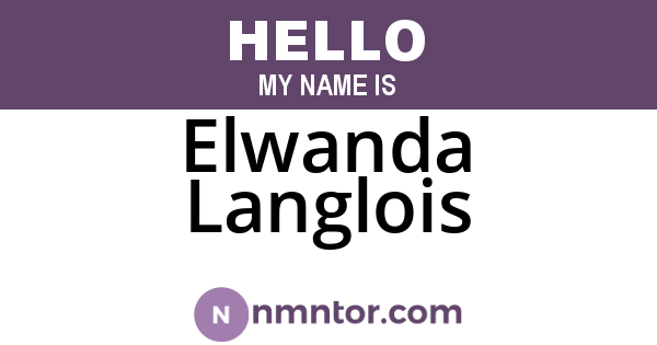Elwanda Langlois