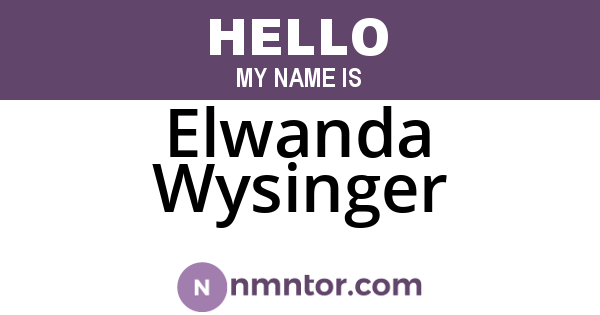 Elwanda Wysinger