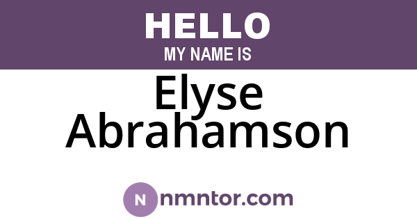 Elyse Abrahamson