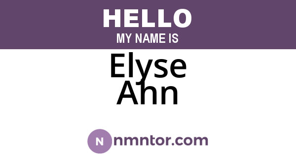 Elyse Ahn