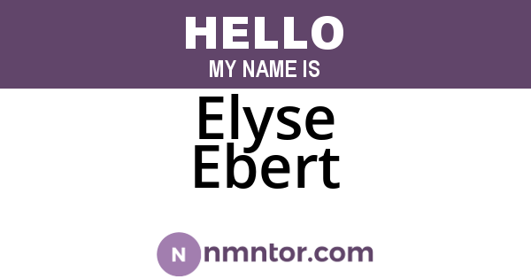 Elyse Ebert