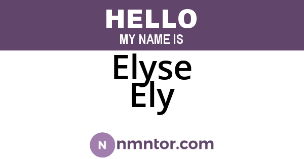 Elyse Ely