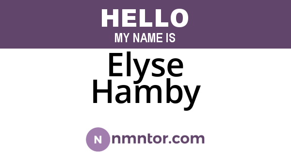 Elyse Hamby