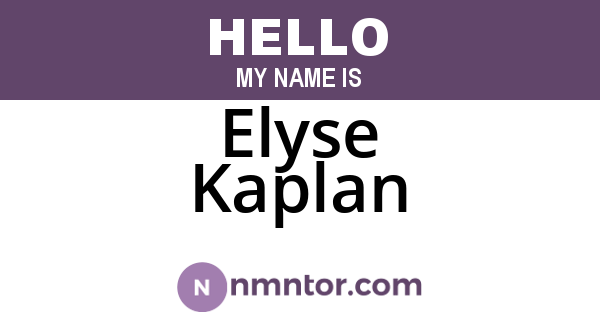 Elyse Kaplan