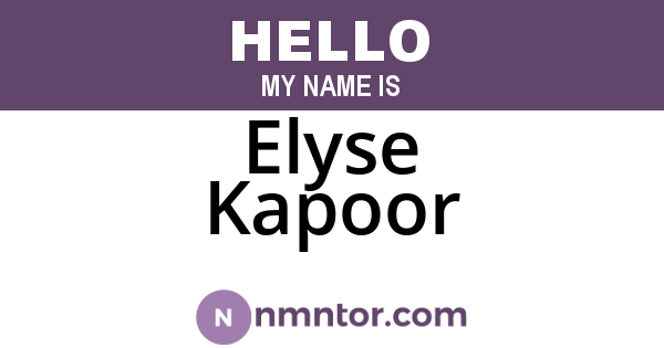 Elyse Kapoor