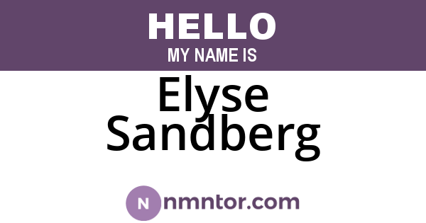 Elyse Sandberg