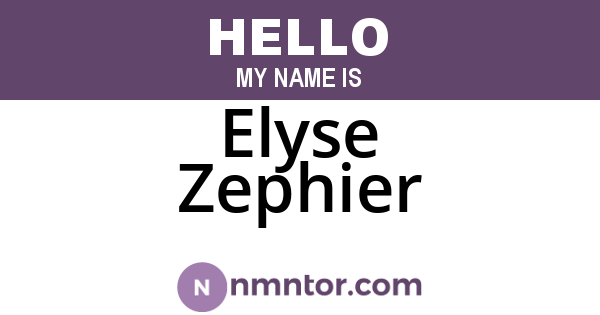 Elyse Zephier