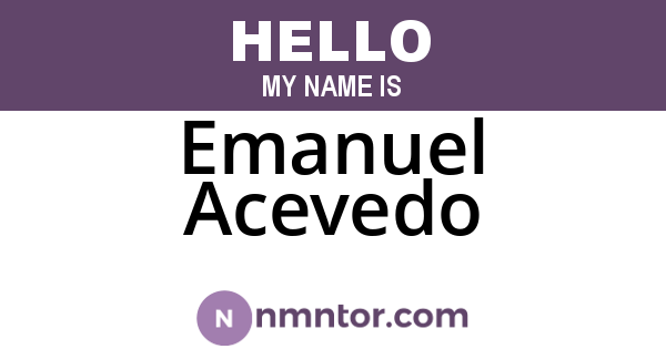 Emanuel Acevedo