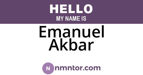 Emanuel Akbar