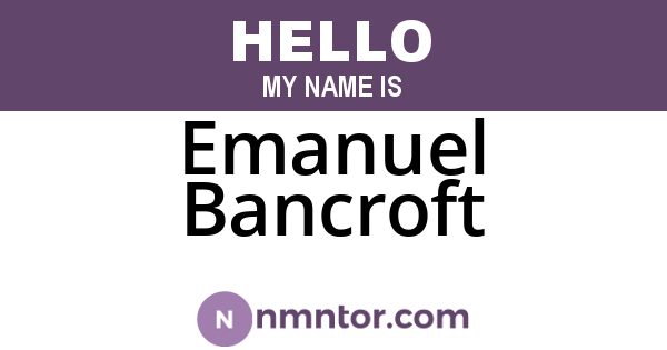 Emanuel Bancroft