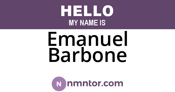 Emanuel Barbone
