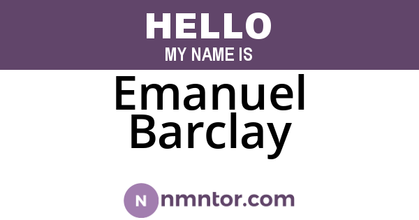 Emanuel Barclay