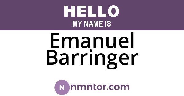 Emanuel Barringer