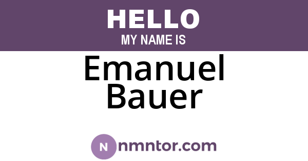 Emanuel Bauer