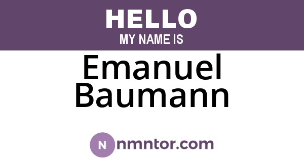 Emanuel Baumann