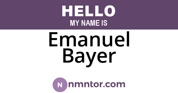 Emanuel Bayer
