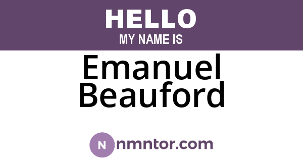 Emanuel Beauford