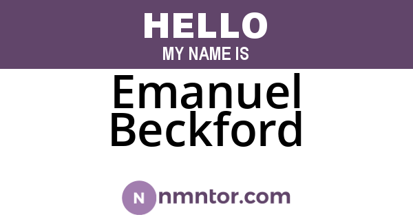 Emanuel Beckford