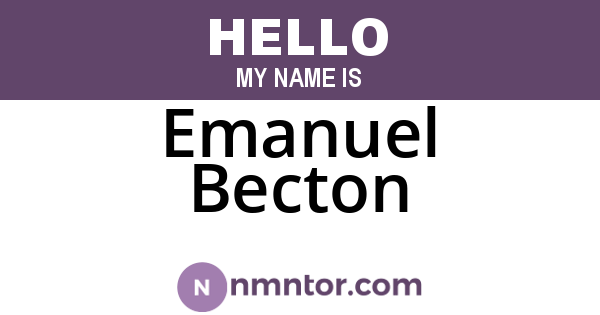 Emanuel Becton